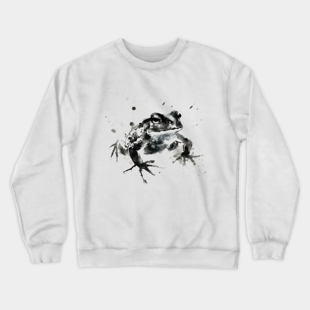 Frog Sumie painting Japanese art style Crewneck Sweatshirt by geekmethat